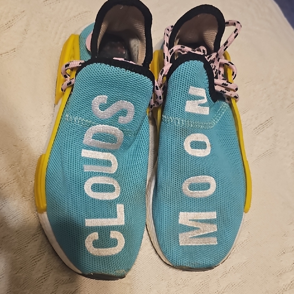 Addidas Blue Yellow Sneakers Cloud Moon Size 5 Designer Tennis Shoes Women